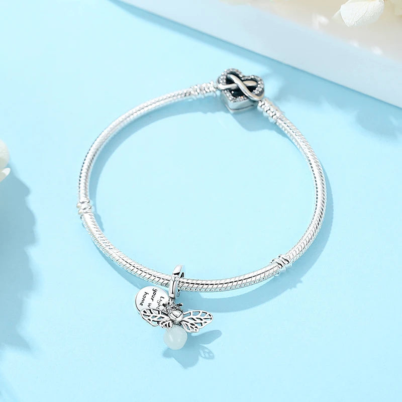 Sterling Silver Charm Firefly Butterfly
