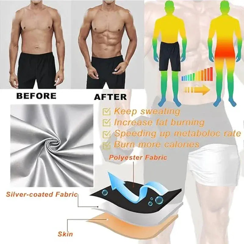 MrifDila Sauna Sweat Shorts For Men Thermo Workout Suit