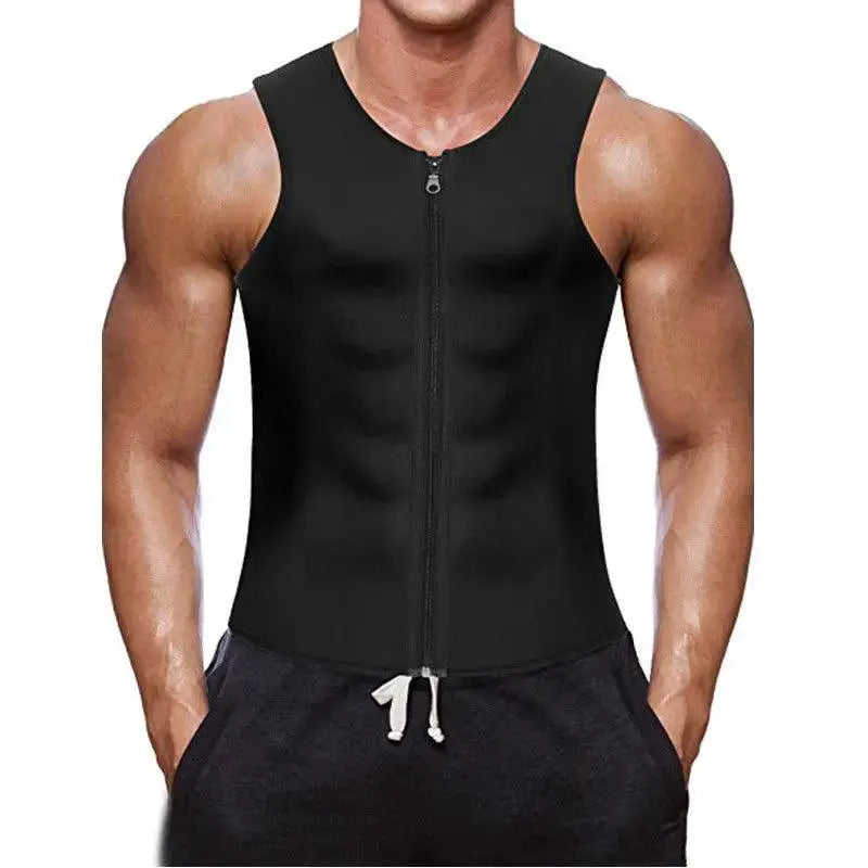 1 Piece Men's Compression Sweat Sauna Waist Trainer Vest - OurLum.com