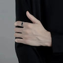 Sterling Silver Ring - Durable Black Zircon Band