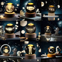 Crystal Ball Lamp With Galaxy Projection