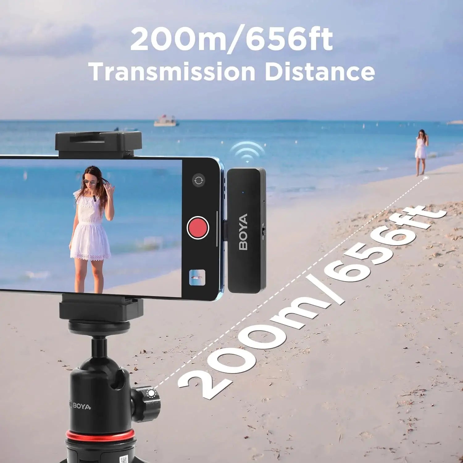 BOYA BY-V4 Wireless Lavalier Microphone for iPhone 15/16 Series Type C Smartphone 4-Channel Lapel Mic for Youtube Recording Vlog