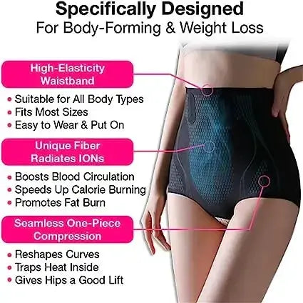 High Waisted Ice Silk Body Shaper Lumbar Pad Ion Fiber