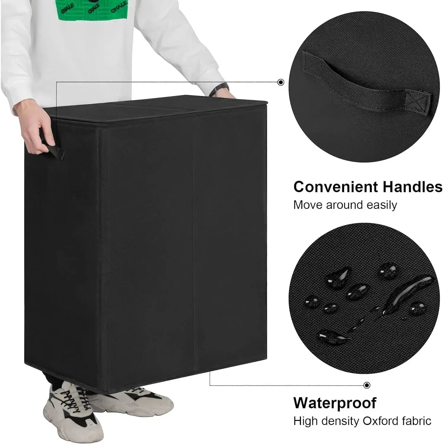 Wowlive 154L Double Laundry Hamper With Lid And Bags
