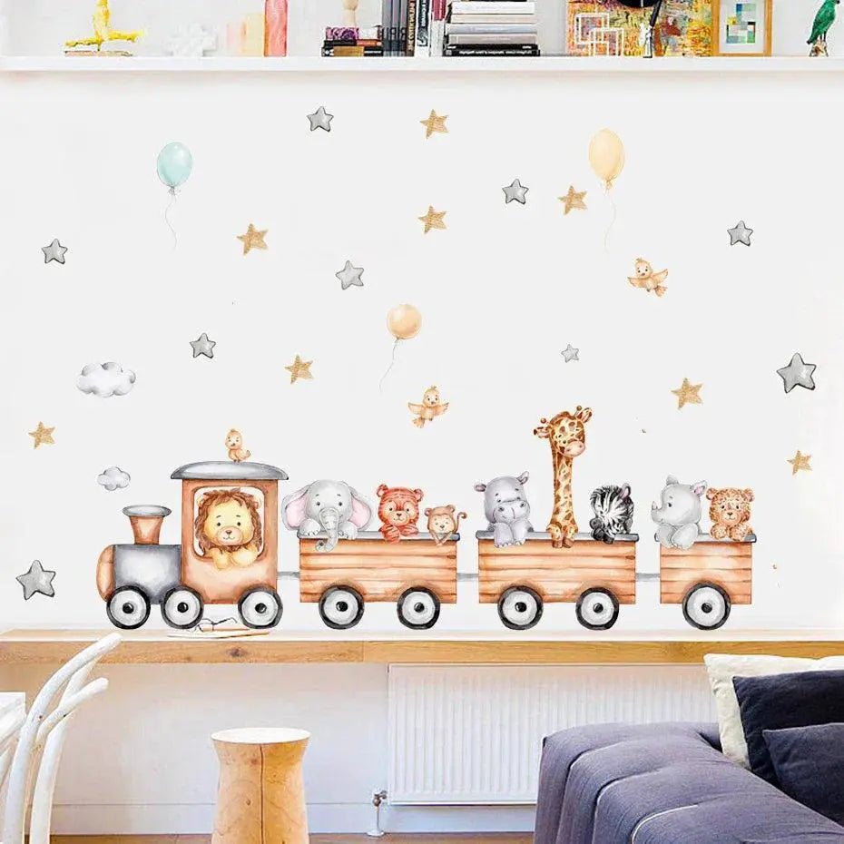 Whimsical Nordic Animals Wall Decals For Kids Room Decor