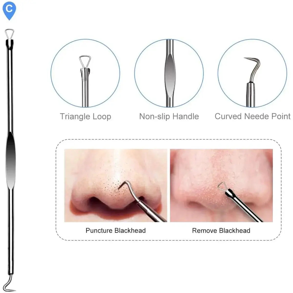 Acne Needle Blackhead Remover Set 4pcs Comedone Kit
