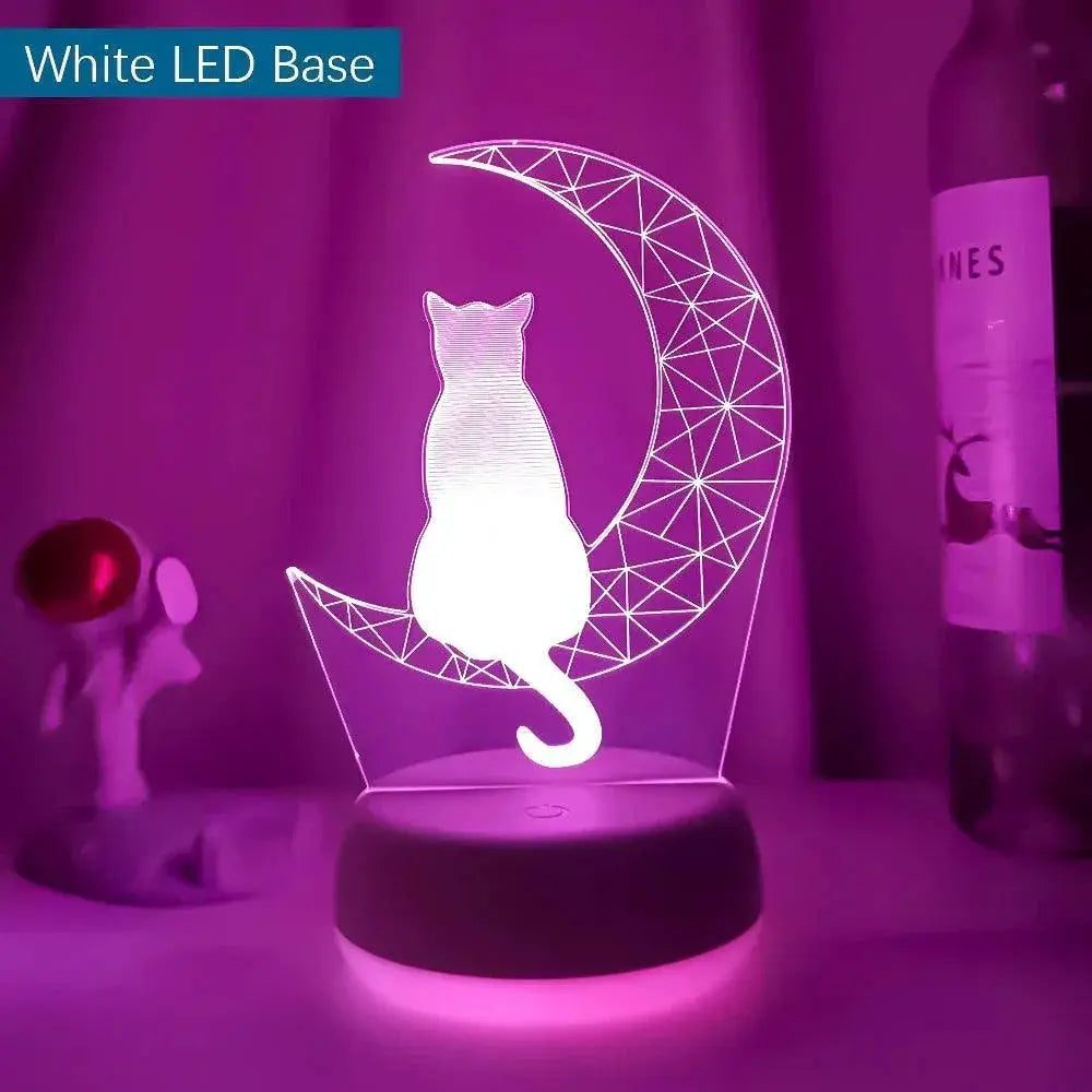 Moon Cat LED Night Light For Kids With Remote Control