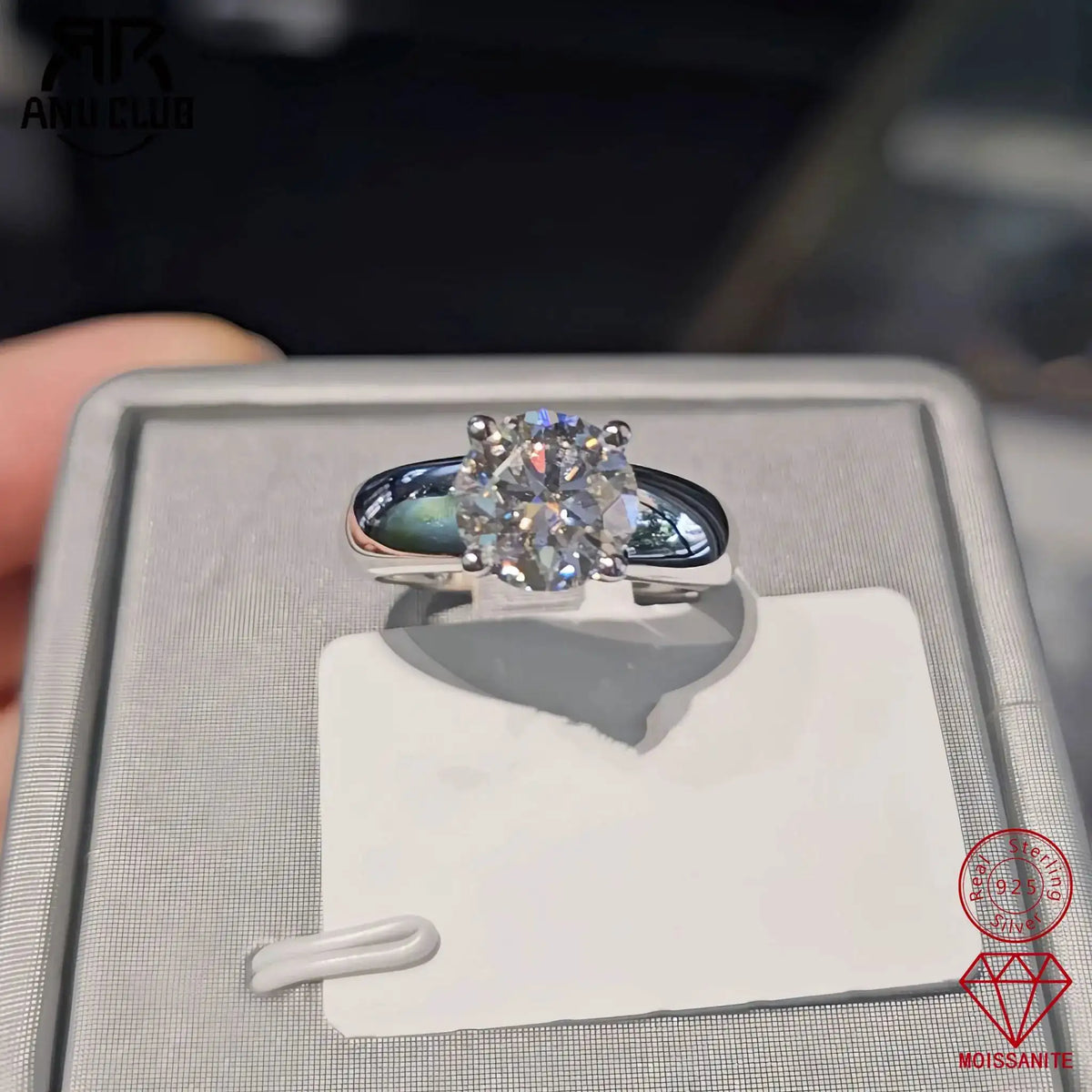 Moissanite Engagement Ring Sterling Silver — product image 5