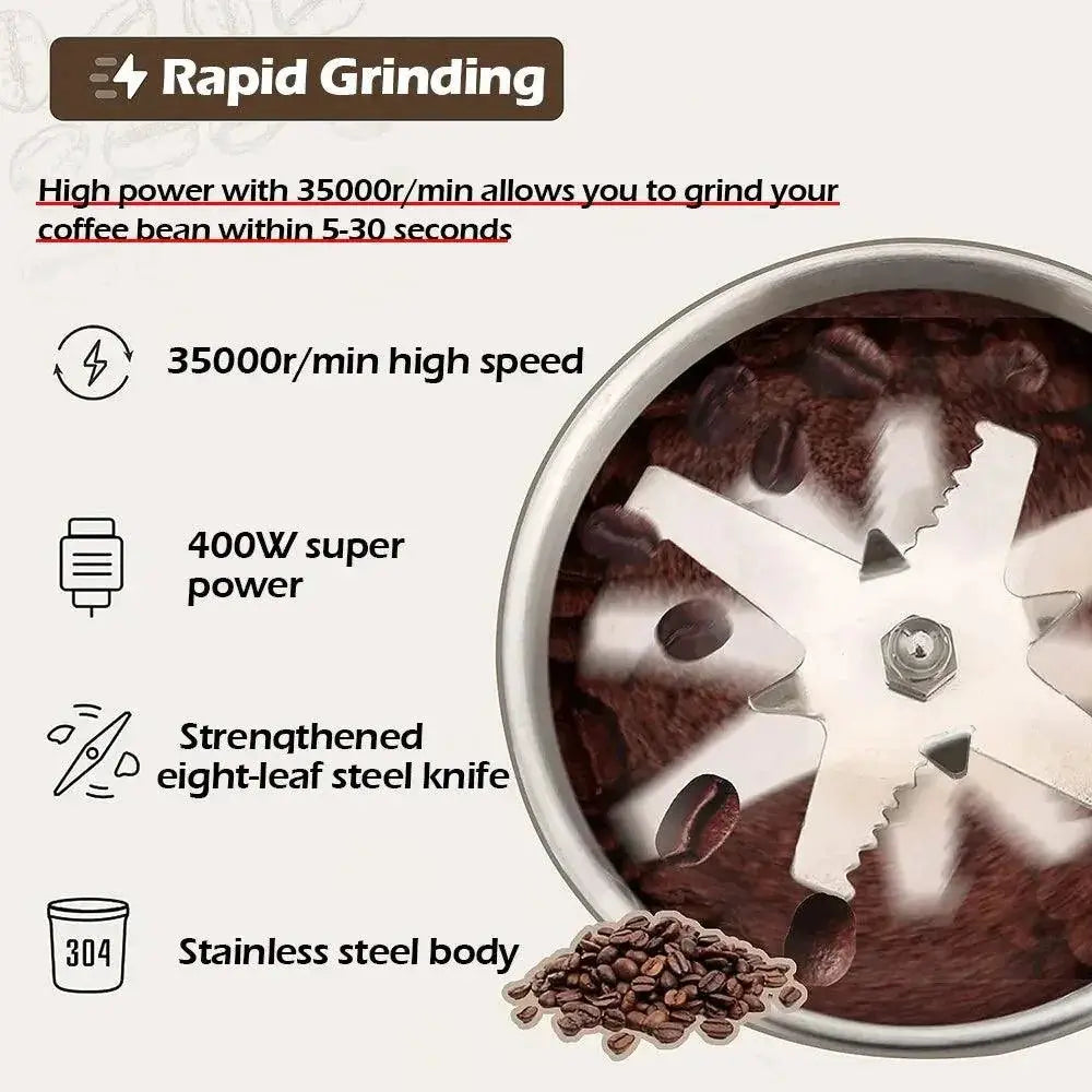 High Power Electric Coffee Grinder Multifunctional Home Use