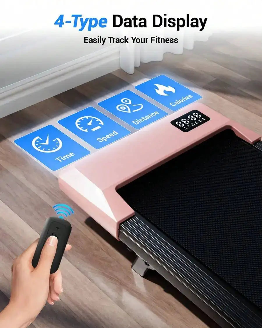 Foldable 6% Slope Under Desk Treadmills 2.5 HP Quiet Walking Pad Portable Remote Control LED Display 300LBS Exercise Walkingpad