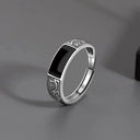 Sterling Silver Ring - Durable Black Zircon Band
