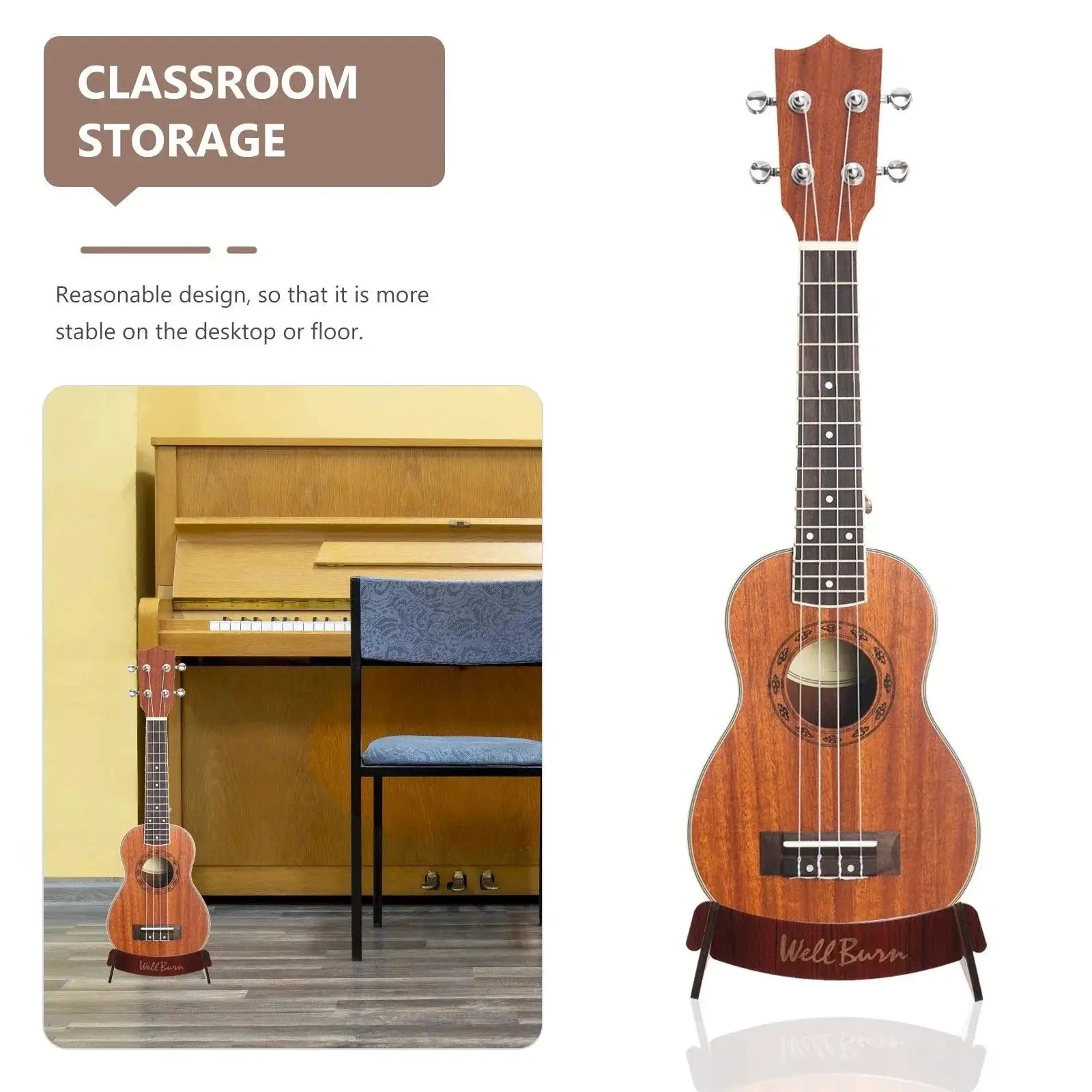 Ukulele Guitar Stand Wooden Rack For Musical Instruments
