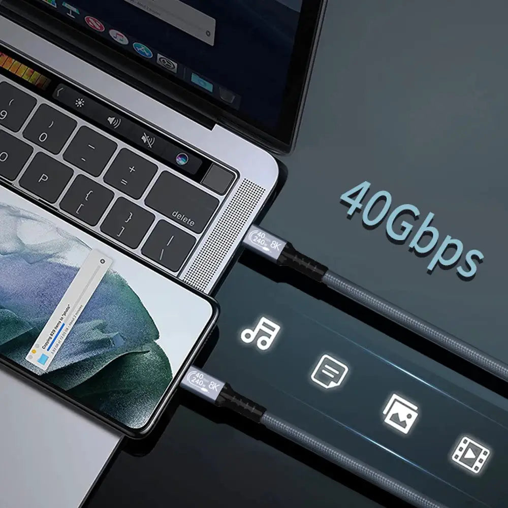 UGOURD USB4 Cable 40Gbps 240W Thunderbolt 4 Type C Fast Charging Cable Thunderbolt3 USB C to C Data Transfer Cable For EGPU