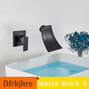 Waterfall Water Basin Faucet Chrome Matte Black In Wall Installation