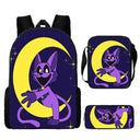 3 Pcs Set Smiling Anime Critters School Bags for Kids