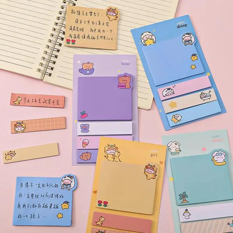 Girly Animals Sticky Notes Set For Cute Stationery Gifts