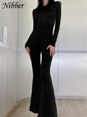 NIBBER Cutout Flared Jumpsuit