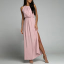 High Neck Side Slit Dress