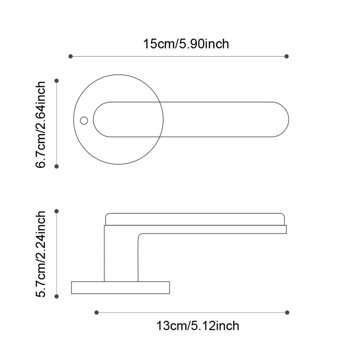 Matte Black Nickel Privacy Door Lever — product view 4