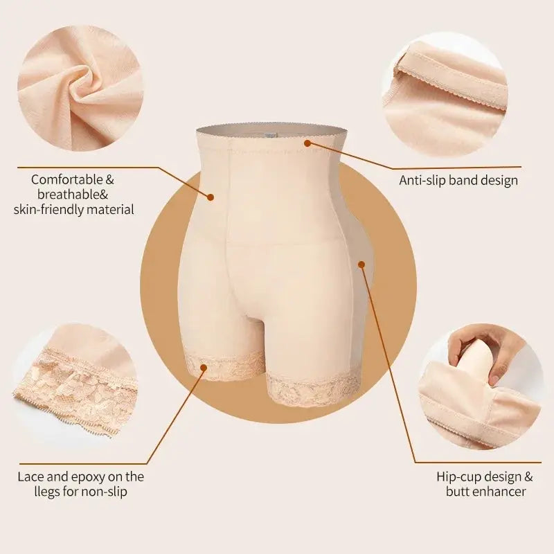 High Waist Padded Butt Lifter Shapewear For Women Pads