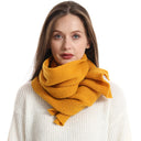 Women's Solid Color Wool Knitted Warm Thickened Scarf Gaiter