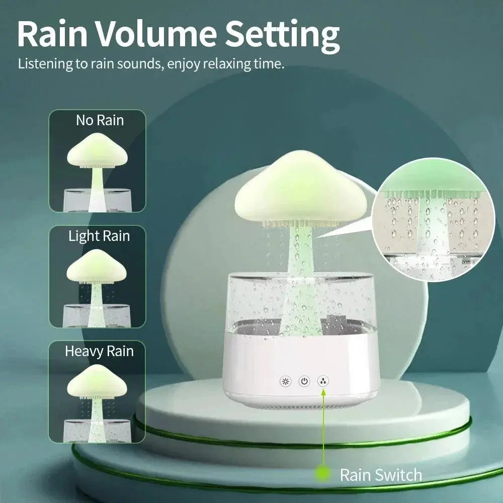 Mushroom Rain Air Humidifier Aroma Diffuser Night Light