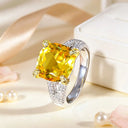 Yellow Moissanite Sterling Ring
