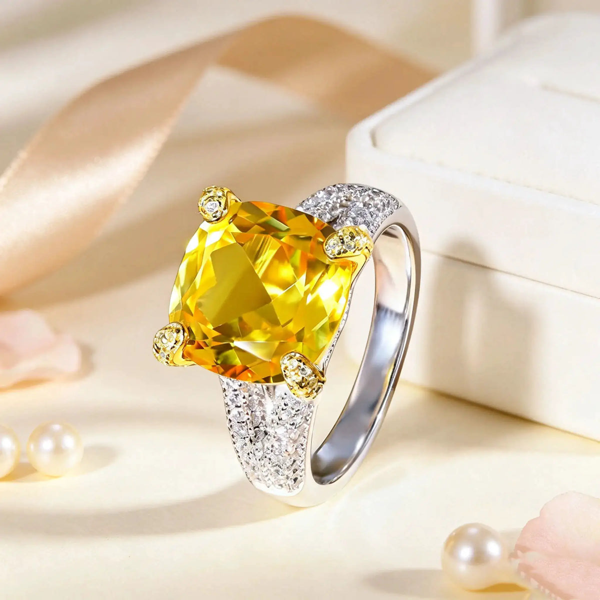 Yellow Moissanite Sterling Ring — product image 2