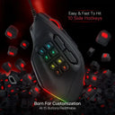 Redragon M811 Aatrox MMO Gaming Mouse, 15 Programmable Buttons Wired RGB Gamer Mouse w/ Ergonomic Natural Grip Build