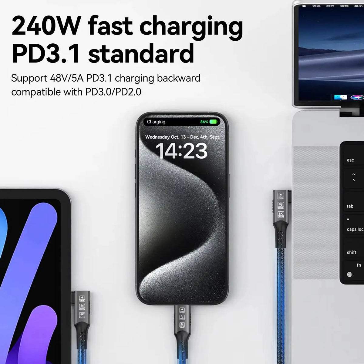 240W USB C Cable - 40Gbps Fast Charge — product view 6