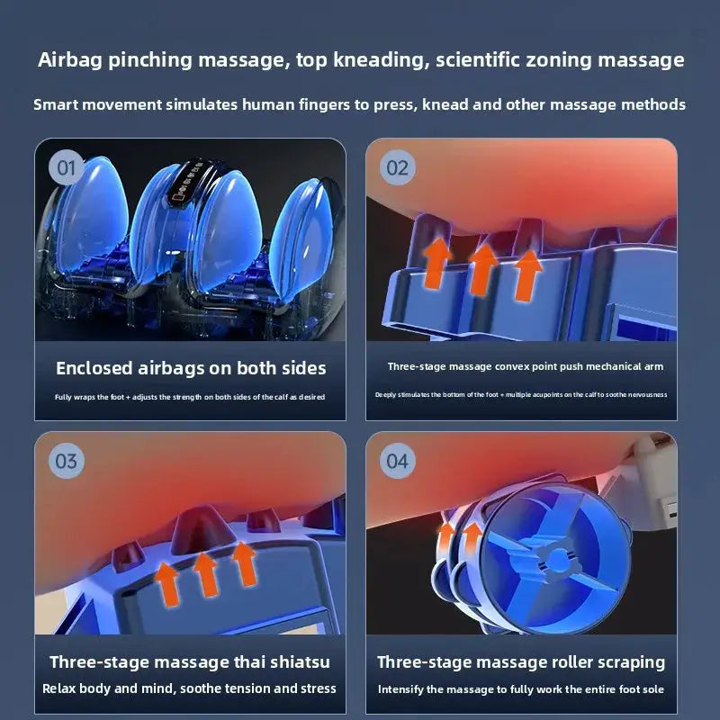 Leg massager calf instrument foot massage machine fully automatic kneading roller scraping press foot soles
