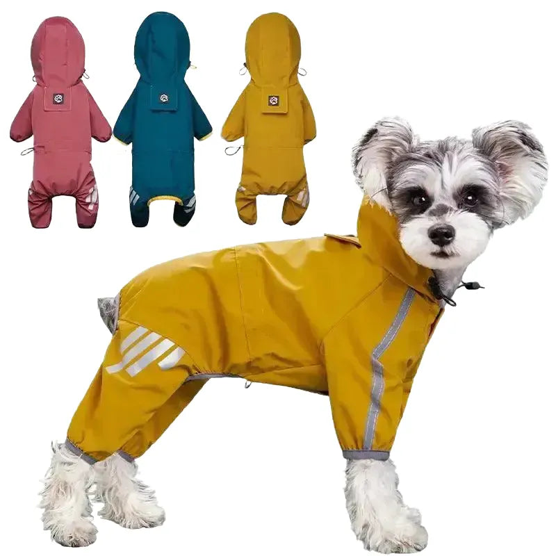 Weatherproof Dog Raincoat for Safe Walks — Blue