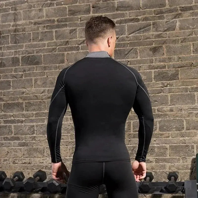 Men's Turtleneck Quick Dry Long Sleeve Compression Tee