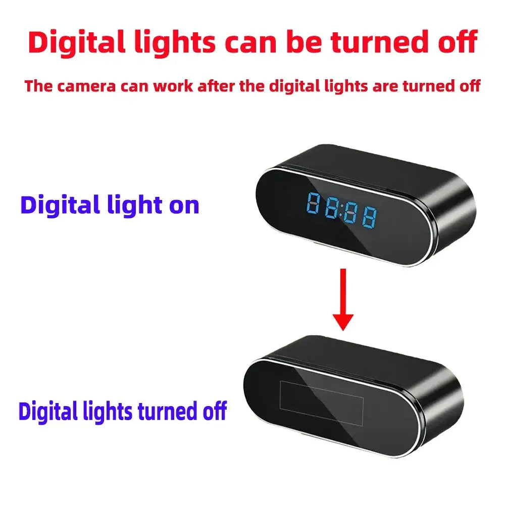New 4K HD Mini Clock WiFi Camera with Infrared Night Vision, Motion Detection, Remote Viewing, Home Wireless Camera