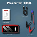 Powerful 2000A Jump Starter for 12V Cars Petrol and Diesel Portable Charger