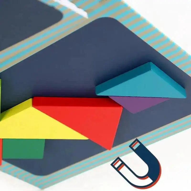 Wooden Magnetic Tangram Puzzle Book For Kids Learning Fun