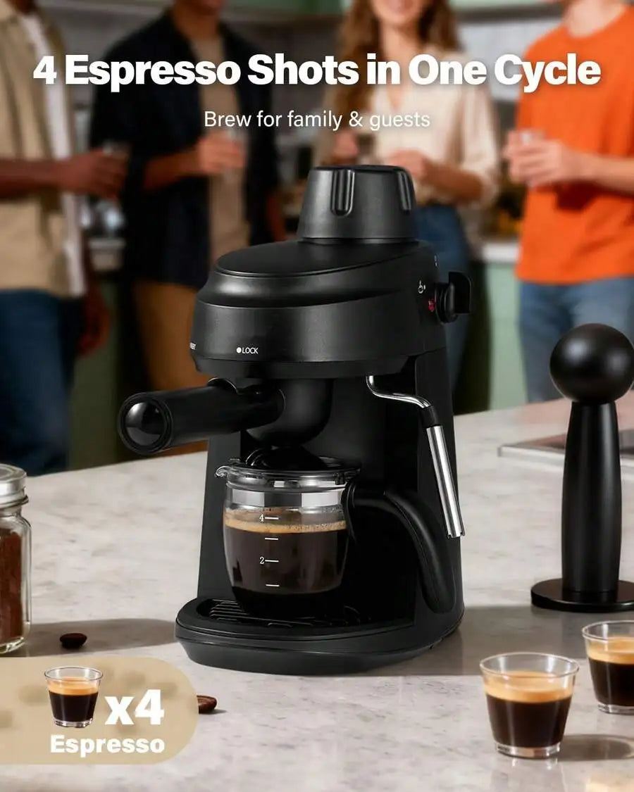 Espresso Machine With Milk Frother, Cup Compact Coffee Maker — product view 4