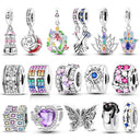 Charm Silver Plated Zircon Beads