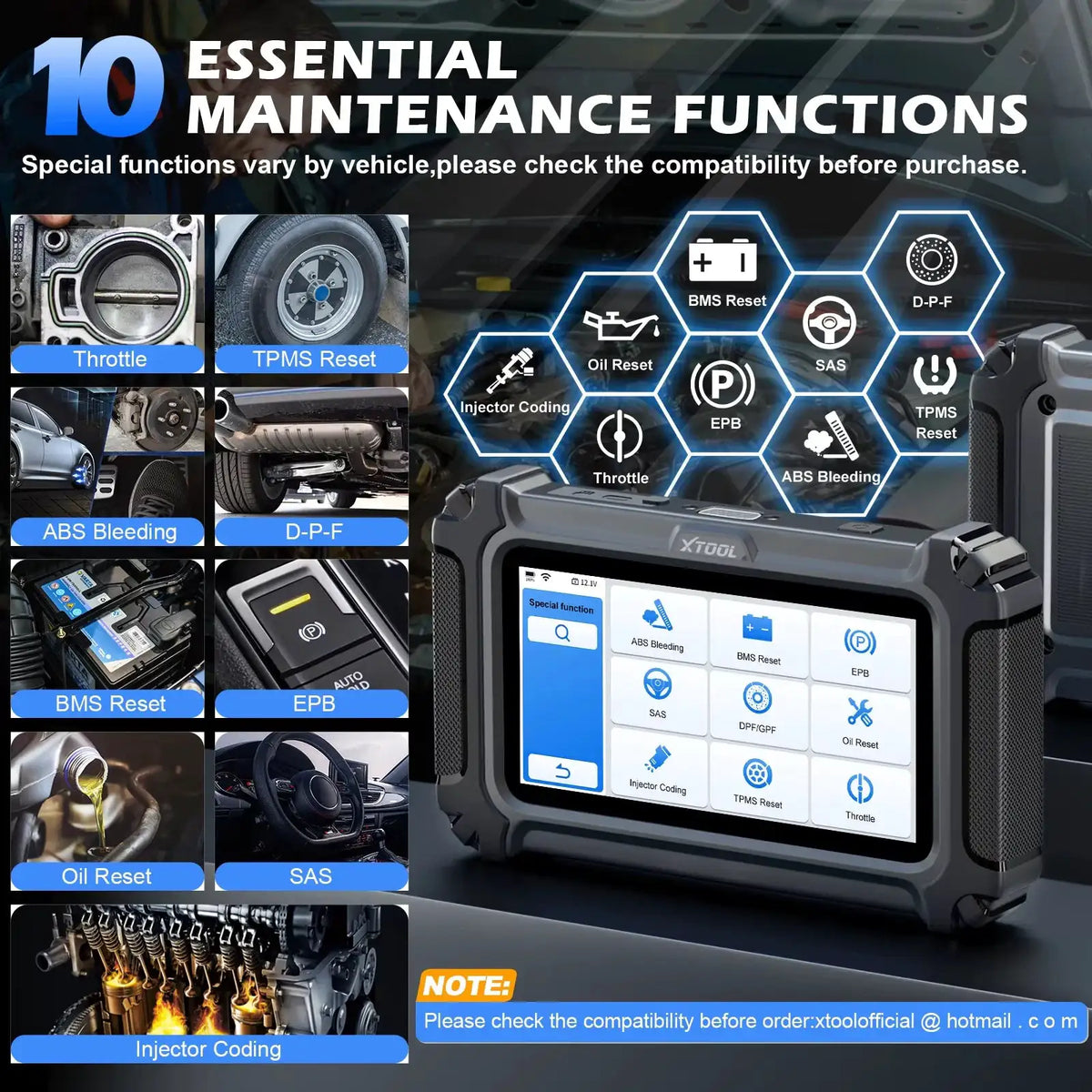 XTOOL D5 Car Diagnostic Tool 5 System Auto OBD2 Scanner OIL TCM DPF ABS EPB Reset Injector Code FCA/DOIP Lifetime Free Update