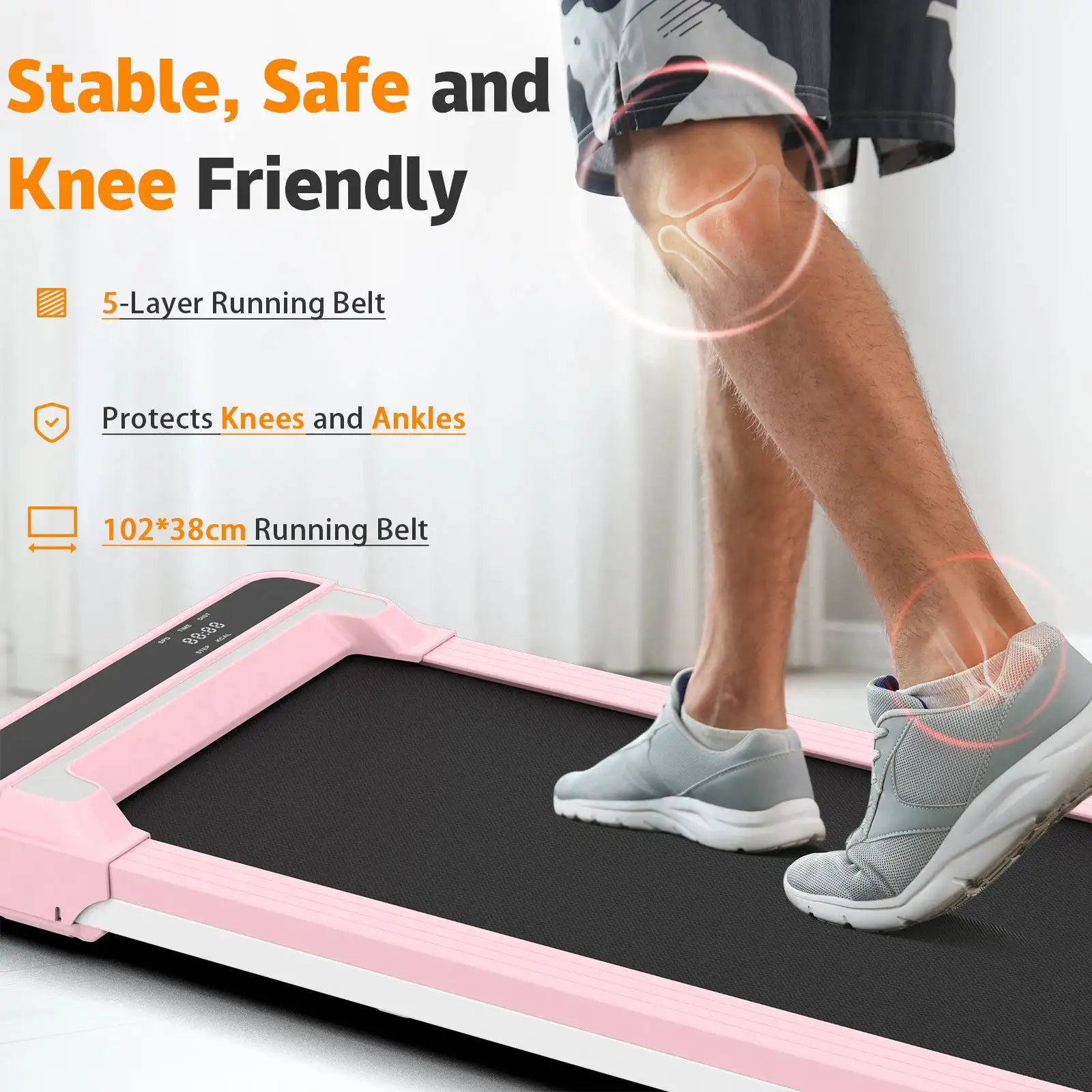 Lfly Pink Home Use Running Walking Machine Smart Ultra Thin Body Building Walking Pad Treadmill Training Exercise Equipment