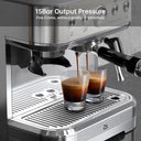 Espresso Machine with Grinder, Stainless Steel Coffee Machine