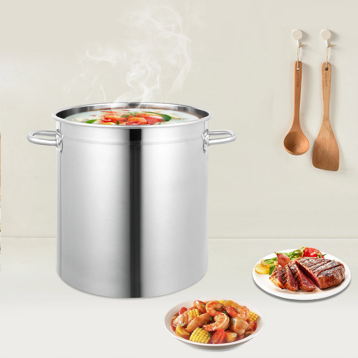 Commercial Stock Pot , Stainless Steel Cooking Pot with Lid — product view 2