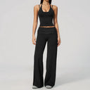 Women's Yoga Set Halter Crop Top Wide Leg Pants