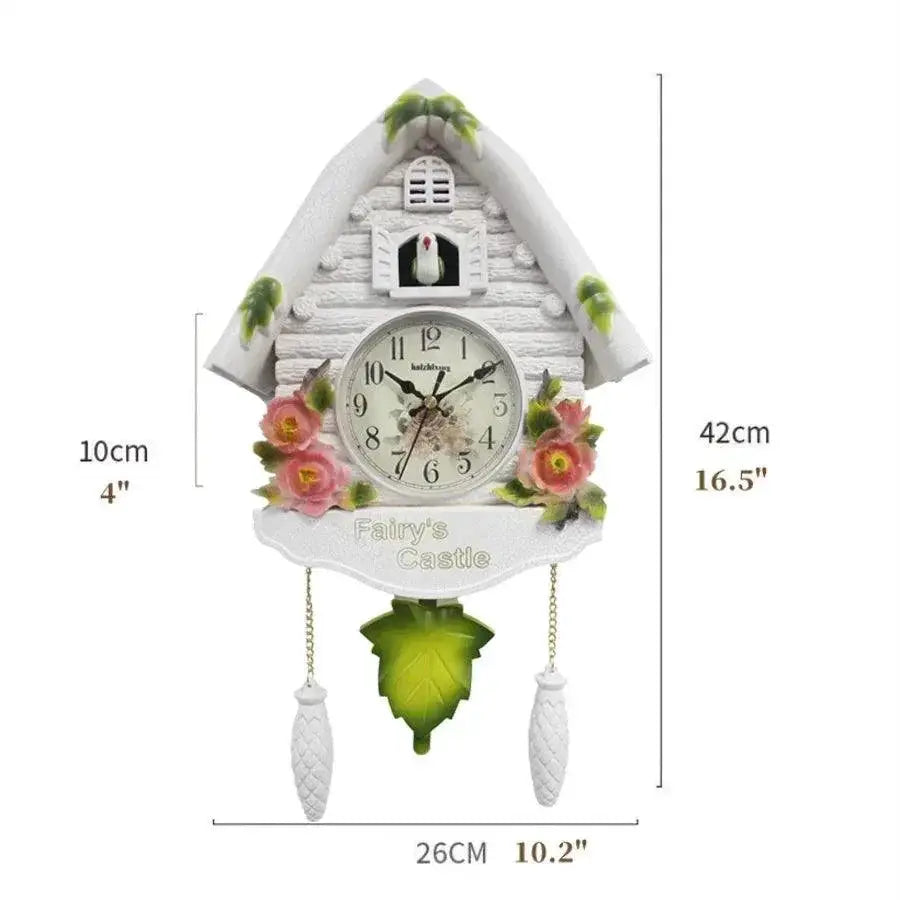 Cuckoo Clock Bird House Wall Decor Pendulum Alarm Clock