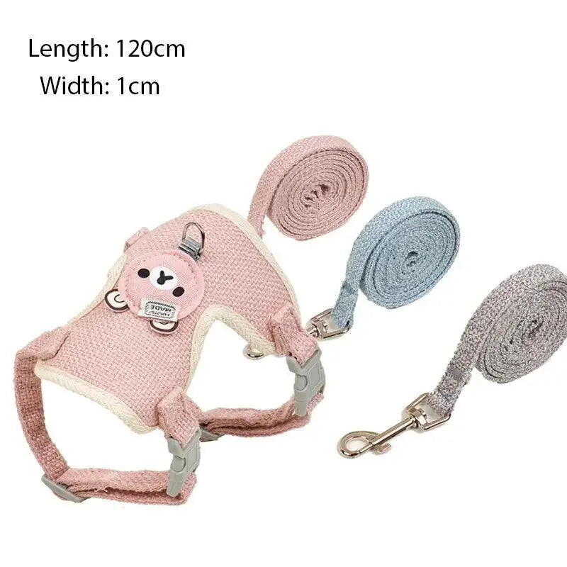 Cute Breathable Mesh Small Pet Harness And Leash Set