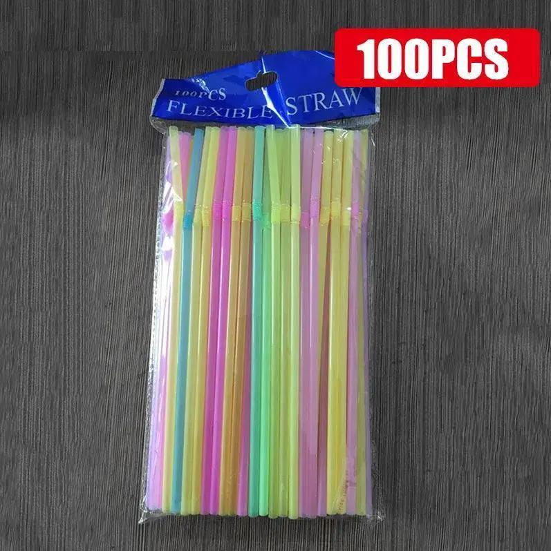 Colorful Black Reusable Party Straws Eco Friendly Essentials