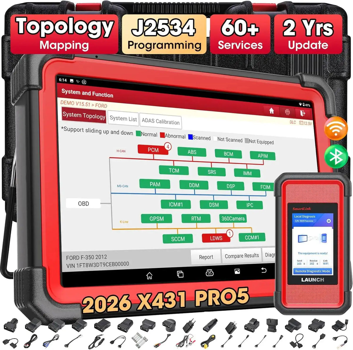 Launch X431 PRO5 SmartLink Car Diagnostic Tools J2534 Programming Auto OBD2 Scanner Diagnosis Automotive Tool pk X-431 V+ PRO3