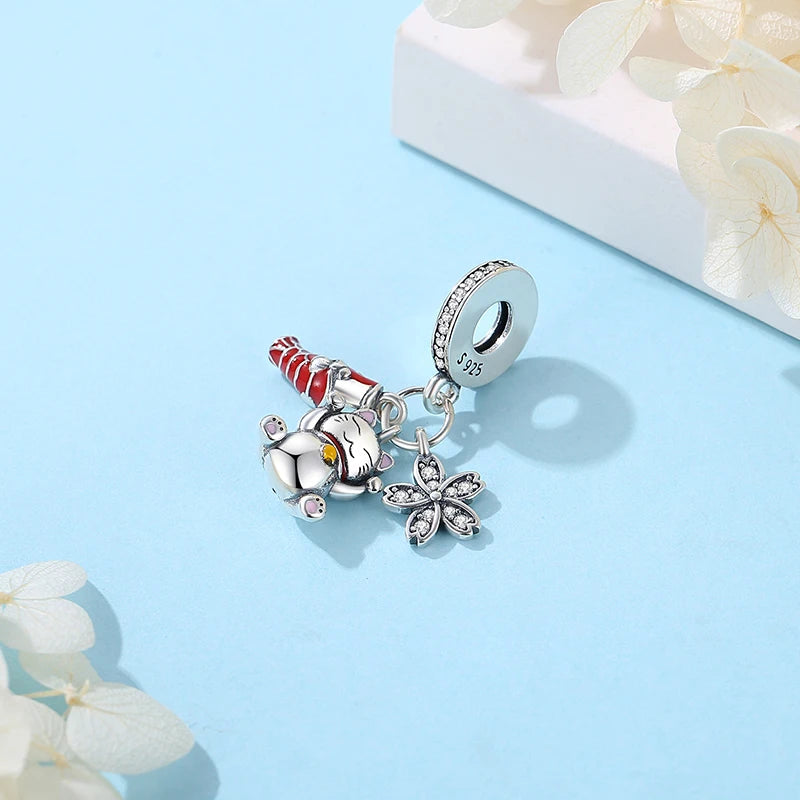 Sterling Silver Charm Maneki Neko