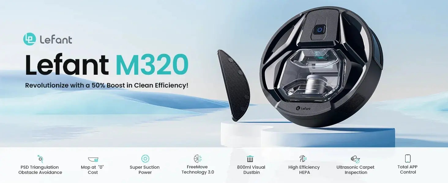 Lefant M320 6000Pa Powerful Suction Robot Vacuum Cleaner - OurLum.com