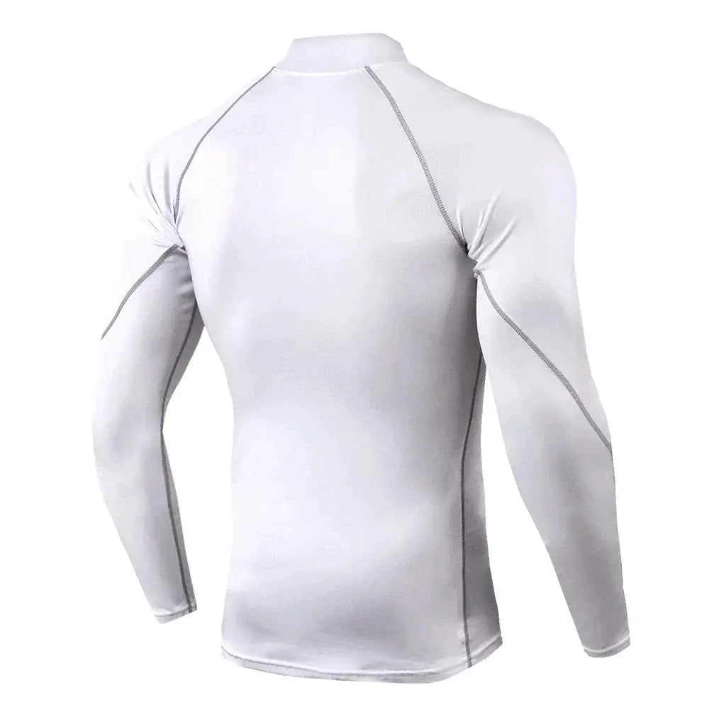 Men Bodybuilding Quick Dry Long Sleeve Compression Shirt